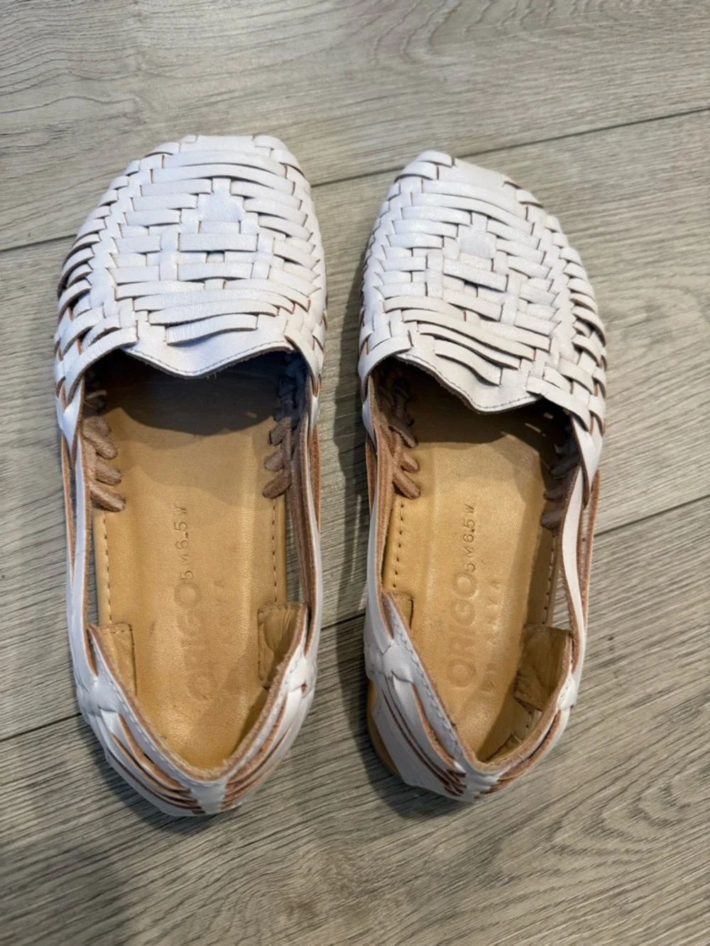 Origo Huarache Genuine Leather Barefoot Minimalist White Sandals women’s 6.5 - Picture 3 of 11